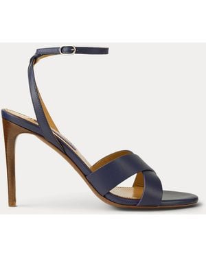 Ralph Lauren Sandale Cleary Aus Kalbsleder - Blau