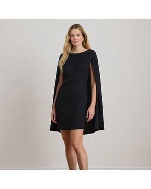 Ralph Lauren Georgette Cape Cocktail Dress - Black
