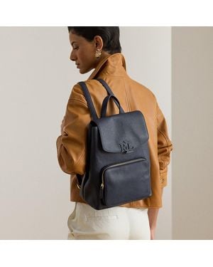 Ralph Lauren Pebbled Leather Medium Cameryn Backpack - Blue