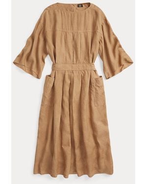 RRL Linen Boatneck Dress - Brown