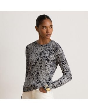 Ralph Lauren Paisley-Pullover Aus Baumwolle Und Modal - Grau