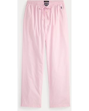 Ralph Lauren Striped Cotton Pajama Pant - Pink