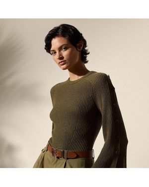 Ralph Lauren Maglia in lana e seta a coste - Multicolore