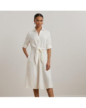 Ralph Lauren Ralph Lauren Tie-Front Linen Shirtdress - White