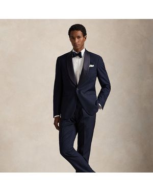Ralph Lauren Pleated Tuxedo Trouser - Blue
