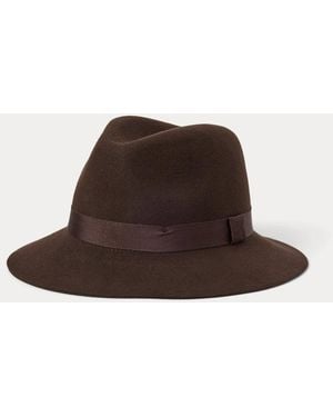 Polo Ralph Lauren Ribbon-Trim Wool Fedora - Brown