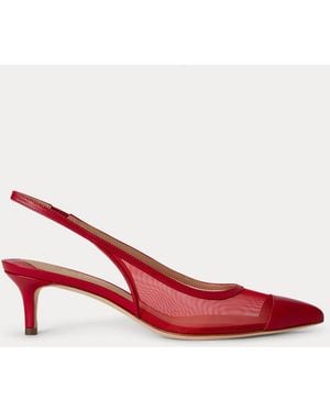 Ralph Lauren Lolah Ii Mesh & Nappa Slingback Pump - Red