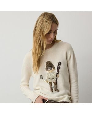 Ralph Lauren Jersey De Cachemira Con Polo Bear - Neutro