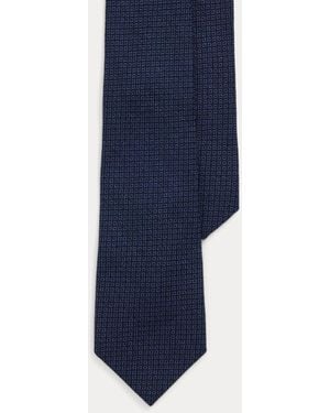 Ralph Lauren Cravatta in seta e cashmere a quadri - Blu