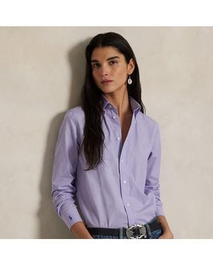 Polo Ralph Lauren End-On-End Stretch Slim Fit Cotton Shirt - Purple