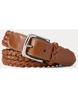 Ralph Lauren Ceinture En Cuir Tressé - Marron