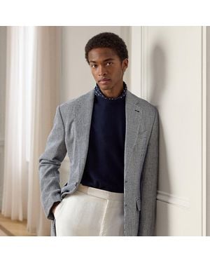 Ralph Lauren Kent Hand-Tailored Tick-Weave Blazer - Blue