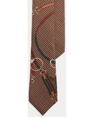Ralph Lauren Equestrian-Print Cashmere-Silk Tie - Brown