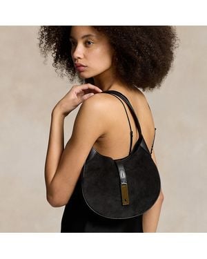 Polo Ralph Lauren Polo Id Suede Small Shoulder Bag - Black