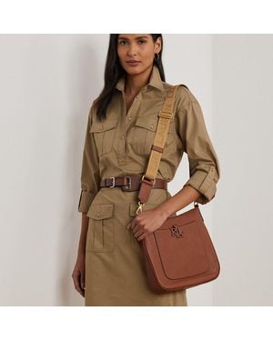 Ralph Lauren Pebbled Leather Large Cameryn Crossbody - Brown