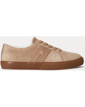 Ralph Lauren Janson Ii Suede & Nappa Leather Trainer - Brown