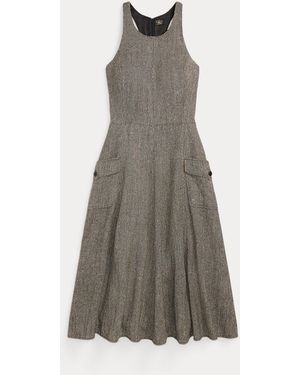 RRL Herringbone Tweed Racerback Dress - Grey