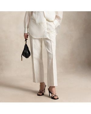 Polo Ralph Lauren Embroidered Relaxed Straight Trousers - Natural