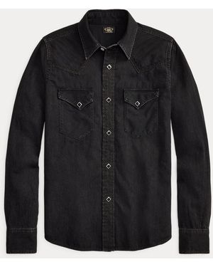 Ralph Lauren Embroidered Denim Western Shirt - Black