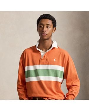 Polo Ralph Lauren Big Fit Striped Jersey Rugby Shirt - Orange