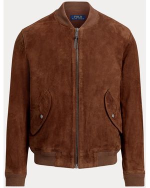 Polo Ralph Lauren Suede Bomber Jacket - Brown