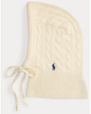 Polo Ralph Lauren Snood À Capuche Torsadé Laine Cachemire - Neutre