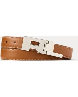 Ralph Lauren Rl Hinge-Buckle Calfskin Belt - Brown