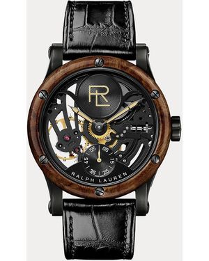 Ralph Lauren 45 Mm Skeleton Steel - Black