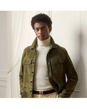 Ralph Lauren Calloway Suede Shirt Jacket - Green