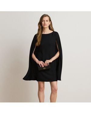 Ralph Lauren Cape Georgette Cocktail Dress - Black