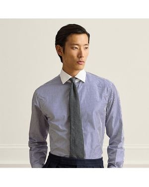 Ralph Lauren Striped Poplin French Cuff Shirt - Blue