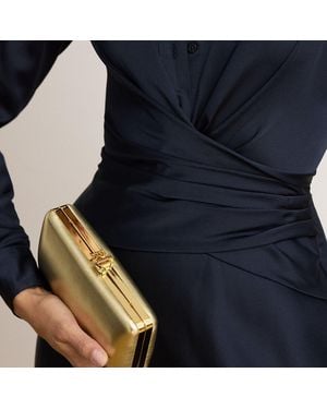 Ralph Lauren Small Franki Metallic Nappa Clutch