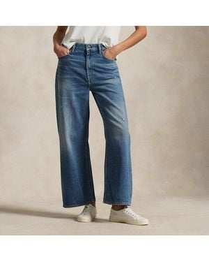 Ralph Lauren High-Rise Wide-Leg Crop Jean - Blue