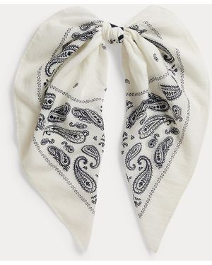 Polo Ralph Lauren Logo Paisley Cotton Bandanna - Metallic