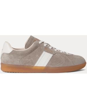 Ralph Lauren Field Court 100 Leather-Suede Trainer - Brown