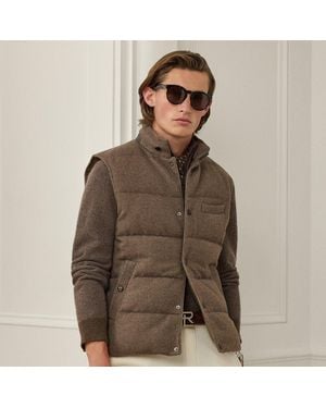 Ralph Lauren Ralph Lauren Whitwell Wool-Blend Tweed Down Vest - Brown