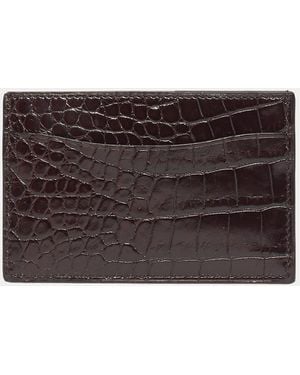 Ralph Lauren Kartenetui Aus Alligatorleder - Schwarz