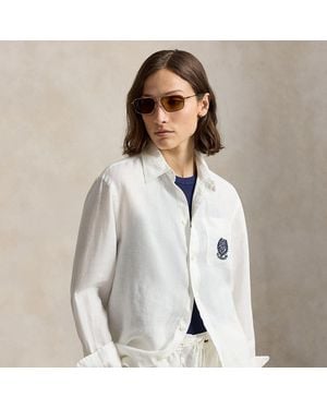 Polo Ralph Lauren Wimbledon Oversize Fit Linen Shirt - White