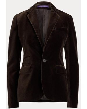 Ralph Lauren Jacke Parker Aus Stretchsamt - Schwarz