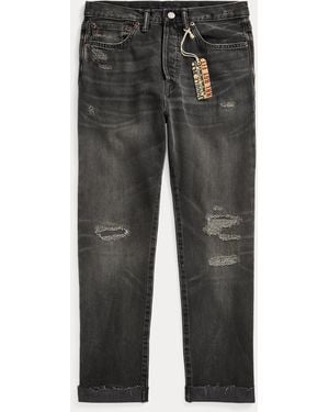 RRL Ralph Lauren Boy Fit Repaired Jean - Gray