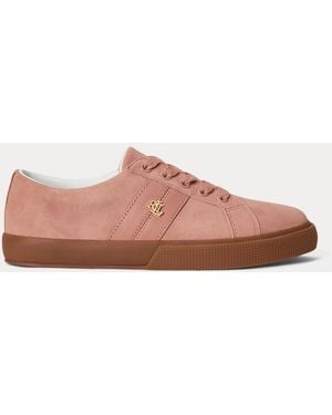 Ralph Lauren Janson Ii Suede & Nappa Leather Trainer - Pink
