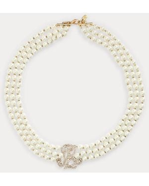Ralph Lauren Vergulde Ketting Met Imitatieparels - Metallic