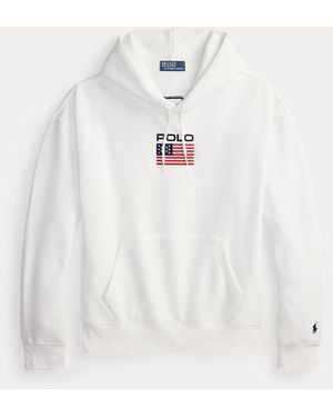 Polo Ralph Lauren Fleece-Kapuzenpullover Mit Flagge - Weiß