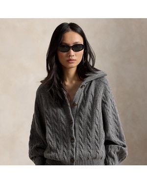 Polo Ralph Lauren Cable-Knit Wool-Cashmere Jacket - Grey