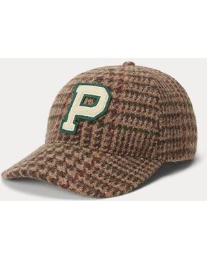 Ralph Lauren Glen Plaid Tweed Ball Cap - Brown
