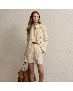 Ralph Lauren Tracy Pleated Linen Short - Natural