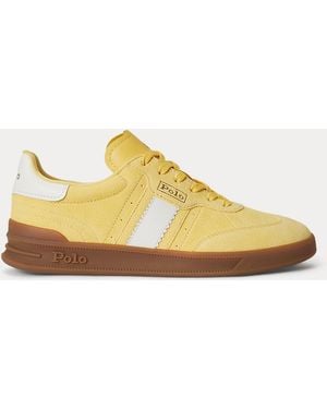 Polo Ralph Lauren Heritage Aera Suede Trainer - Yellow