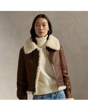 Polo Ralph Lauren Shearling Aviator Jacket - Brown