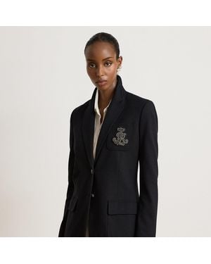 Ralph Lauren Ponté-Blazer Mit Bouillonstickerei - Schwarz