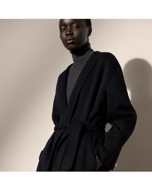 Ralph Lauren Caelan Cashmere Wrap Coat - Black